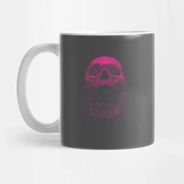 Robot Cyborg Skull Sci-Fi T shirt - Pink by KalebLechowsk